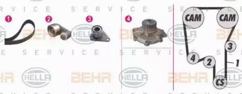 BEHR HELLA Service 8MP 376 808-851 - Pompa acqua + Kit cinghie dentate autozon.pro