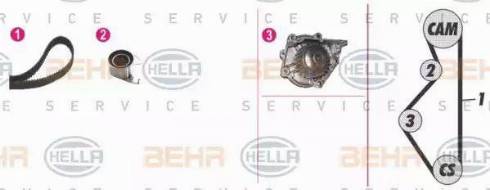 BEHR HELLA Service 8MP 376 808-801 - Pompa acqua + Kit cinghie dentate autozon.pro