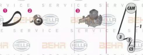 BEHR HELLA Service 8MP 376 808-811 - Pompa acqua + Kit cinghie dentate autozon.pro