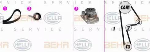 BEHR HELLA Service 8MP 376 808-881 - Pompa acqua + Kit cinghie dentate autozon.pro