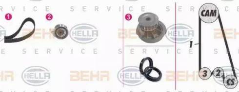 BEHR HELLA Service 8MP 376 803-841 - Pompa acqua + Kit cinghie dentate autozon.pro