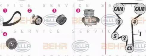 BEHR HELLA Service 8MP 376 803-861 - Pompa acqua + Kit cinghie dentate autozon.pro