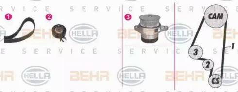 BEHR HELLA Service 8MP 376 803-881 - Pompa acqua + Kit cinghie dentate autozon.pro