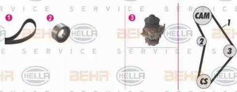 BEHR HELLA Service 8MP 376 803-821 - Pompa acqua + Kit cinghie dentate autozon.pro