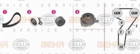 BEHR HELLA Service 8MP 376 802-891 - Pompa acqua + Kit cinghie dentate autozon.pro