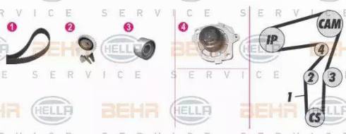 BEHR HELLA Service 8MP 376 802-801 - Pompa acqua + Kit cinghie dentate autozon.pro