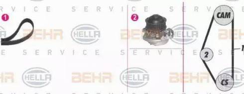 BEHR HELLA Service 8MP 376 802-811 - Pompa acqua + Kit cinghie dentate autozon.pro