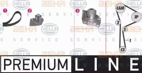 BEHR HELLA Service 8MP 376 802-821 - Pompa acqua + Kit cinghie dentate autozon.pro