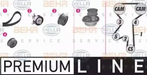 BEHR HELLA Service 8MP 376 802-871 - Pompa acqua + Kit cinghie dentate autozon.pro