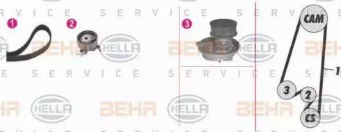 BEHR HELLA Service 8MP 376 807-891 - Pompa acqua + Kit cinghie dentate autozon.pro