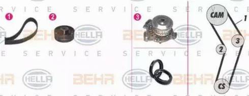 BEHR HELLA Service 8MP 376 807-841 - Pompa acqua + Kit cinghie dentate autozon.pro