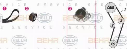 BEHR HELLA Service 8MP 376 807-851 - Pompa acqua + Kit cinghie dentate autozon.pro