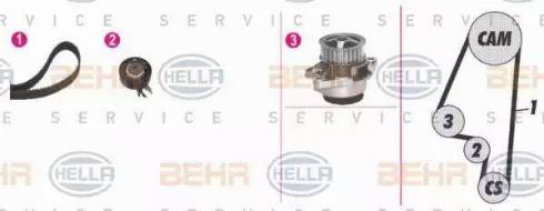 BEHR HELLA Service 8MP 376 807-861 - Pompa acqua + Kit cinghie dentate autozon.pro