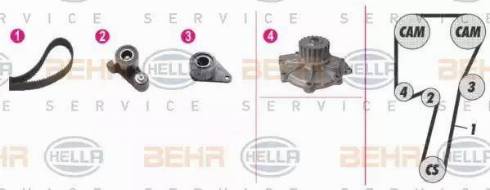 BEHR HELLA Service 8MP 376 807-801 - Pompa acqua + Kit cinghie dentate autozon.pro