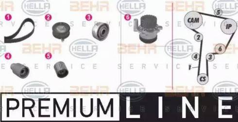 BEHR HELLA Service 8MP 376 807-811 - Pompa acqua + Kit cinghie dentate autozon.pro