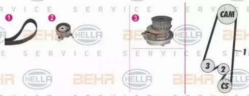 BEHR HELLA Service 8MP 376 807-881 - Pompa acqua + Kit cinghie dentate autozon.pro