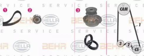 BEHR HELLA Service 8MP 376 807-871 - Pompa acqua + Kit cinghie dentate autozon.pro