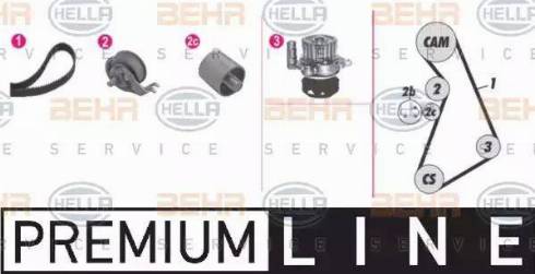 BEHR HELLA Service 8MP 376 814-861 - Pompa acqua + Kit cinghie dentate autozon.pro