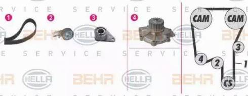 BEHR HELLA Service 8MP 376 814-811 - Pompa acqua + Kit cinghie dentate autozon.pro