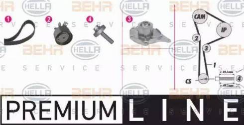 BEHR HELLA Service 8MP 376 814-831 - Pompa acqua + Kit cinghie dentate autozon.pro