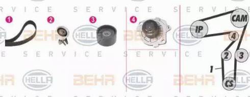 BEHR HELLA Service 8MP 376 814-871 - Pompa acqua + Kit cinghie dentate autozon.pro