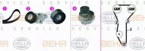 BEHR HELLA Service 8MP 376 815-891 - Pompa acqua + Kit cinghie dentate autozon.pro