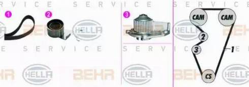 BEHR HELLA Service 8MP 376 815-861 - Pompa acqua + Kit cinghie dentate autozon.pro