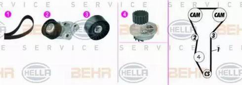 BEHR HELLA Service 8MP 376 815-881 - Pompa acqua + Kit cinghie dentate autozon.pro