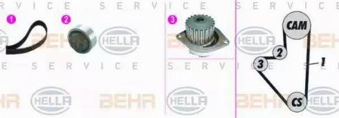 BEHR HELLA Service 8MP 376 815-831 - Pompa acqua + Kit cinghie dentate autozon.pro