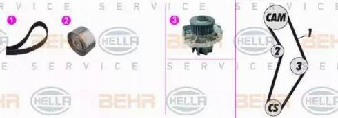 BEHR HELLA Service 8MP 376 816-891 - Pompa acqua + Kit cinghie dentate autozon.pro