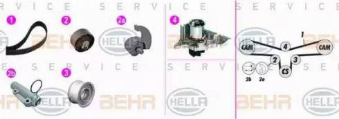 BEHR HELLA Service 8MP 376 816-841 - Pompa acqua + Kit cinghie dentate autozon.pro