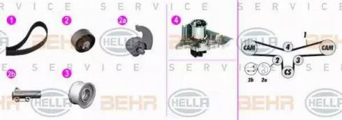 BEHR HELLA Service 8MP 376 816-851 - Pompa acqua + Kit cinghie dentate autozon.pro