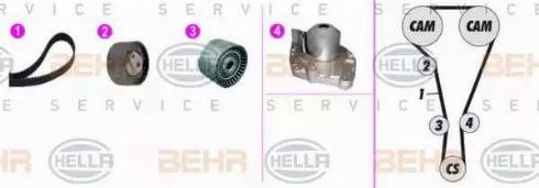 BEHR HELLA Service 8MP 376 816-861 - Pompa acqua + Kit cinghie dentate autozon.pro