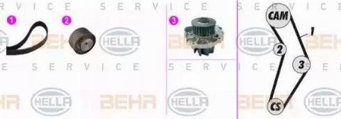 BEHR HELLA Service 8MP 376 816-831 - Pompa acqua + Kit cinghie dentate autozon.pro