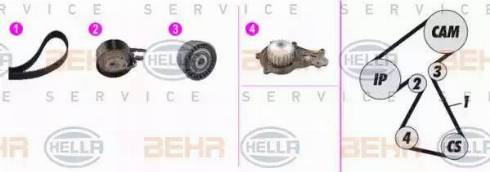 BEHR HELLA Service 8MP 376 816-871 - Pompa acqua + Kit cinghie dentate autozon.pro