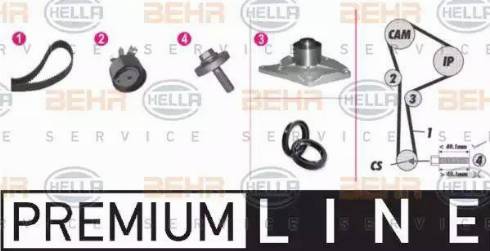 BEHR HELLA Service 8MP 376 810-851 - Pompa acqua + Kit cinghie dentate autozon.pro