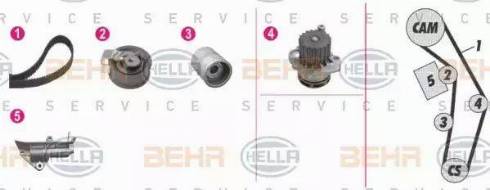 BEHR HELLA Service 8MP 376 810-861 - Pompa acqua + Kit cinghie dentate autozon.pro