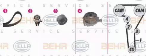 BEHR HELLA Service 8MP 376 810-801 - Pompa acqua + Kit cinghie dentate autozon.pro