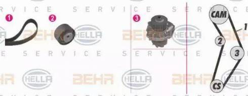 BEHR HELLA Service 8MP 376 810-881 - Pompa acqua + Kit cinghie dentate autozon.pro