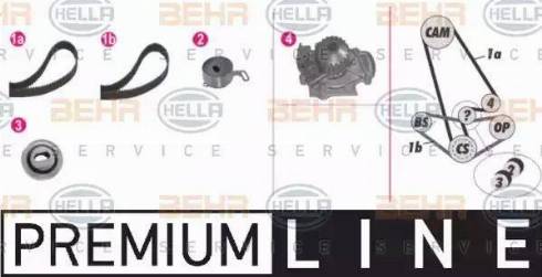 BEHR HELLA Service 8MP 376 810-821 - Pompa acqua + Kit cinghie dentate autozon.pro