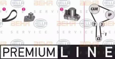 BEHR HELLA Service 8MP 376 810-871 - Pompa acqua + Kit cinghie dentate autozon.pro