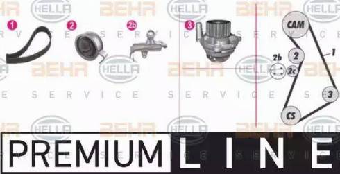 BEHR HELLA Service 8MP 376 811-841 - Pompa acqua + Kit cinghie dentate autozon.pro