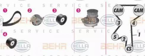 BEHR HELLA Service 8MP 376 811-801 - Pompa acqua + Kit cinghie dentate autozon.pro