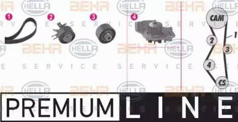 BEHR HELLA Service 8MP 376 811-881 - Pompa acqua + Kit cinghie dentate autozon.pro