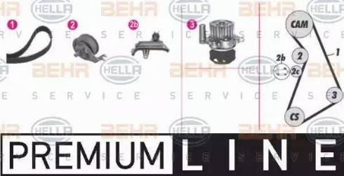 BEHR HELLA Service 8MP 376 811-821 - Pompa acqua + Kit cinghie dentate autozon.pro