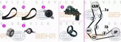 BEHR HELLA Service 8MP 376 818-891 - Pompa acqua + Kit cinghie dentate autozon.pro