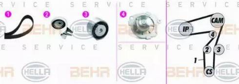 BEHR HELLA Service 8MP 376 818-841 - Pompa acqua + Kit cinghie dentate autozon.pro