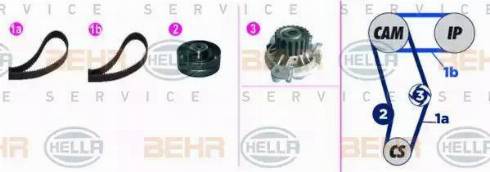 BEHR HELLA Service 8MP 376 818-801 - Pompa acqua + Kit cinghie dentate autozon.pro