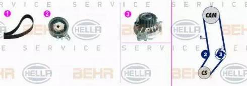 BEHR HELLA Service 8MP 376 818-811 - Pompa acqua + Kit cinghie dentate autozon.pro