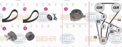 BEHR HELLA Service 8MP 376 813-801 - Pompa acqua + Kit cinghie dentate autozon.pro